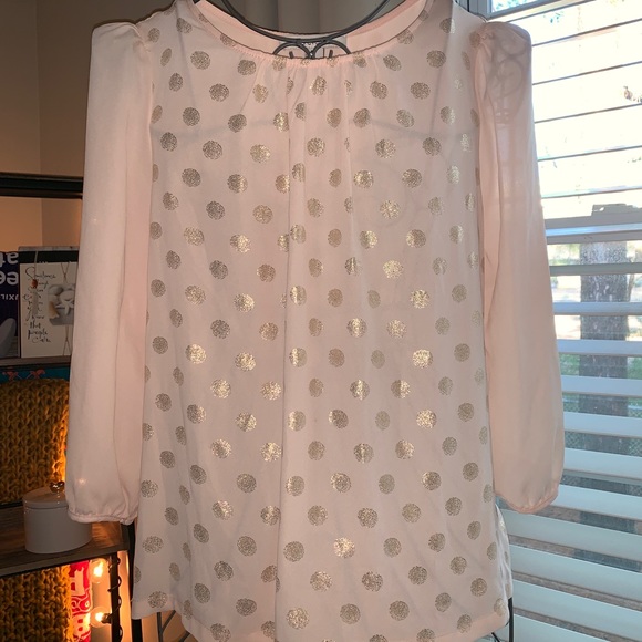 “PRETTY IN PINK” 🎀✨ Pink Polka Blouse - Picture 1 of 5
